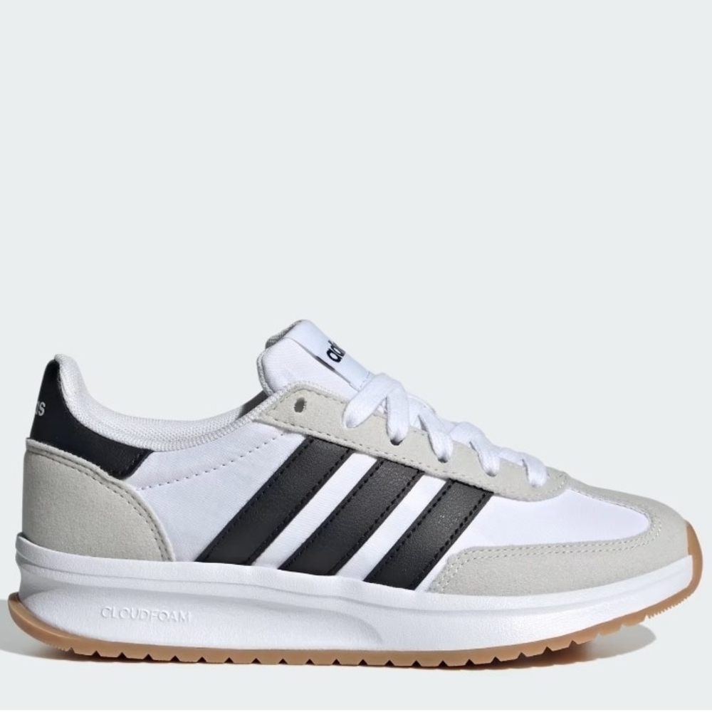 Size 7-Adidas Run 70s 2.0 Juniors     White/black/grey (JI2266) - Picture 1 of 10